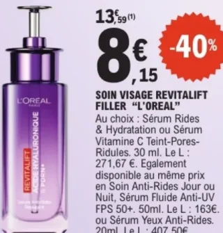 Soin Visage Revitalift Filler L'Oréal