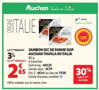 Jambon sec de Parme DOP Auchan Tavola in Italia