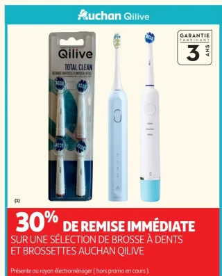 Sélection de brosse à dents et brossettes Auchan Qilive