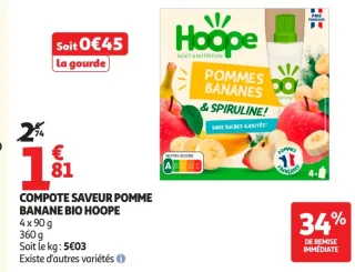 COMPOTE SAVEUR POMME BANANE BIO HOOPE
