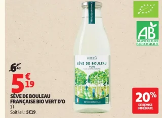 SÈVE DE BOULEAU FRANÇAISE BIO VERT D'O
