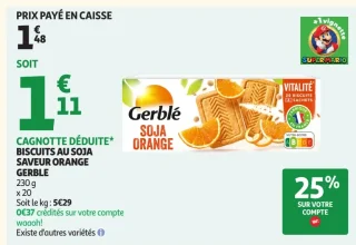 BISCUITS AU SOJA SAVEUR ORANGE GERBLE
