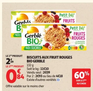 BISCUITS AUX FRUIT ROUGES BIO GERBLE