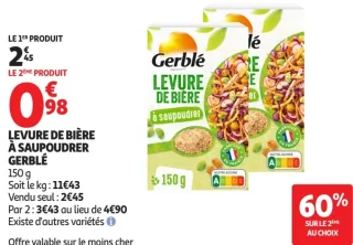 LEVURE DE BIÈRE À SAUPOUDRER GERBLÉ