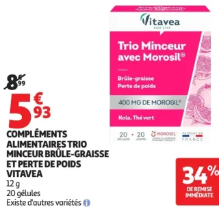 COMPLÉMENTS ALIMENTAIRES TRIO MINCEUR BRÛLE-GRAISSE ET PERTE DE POIDS VITAVEA