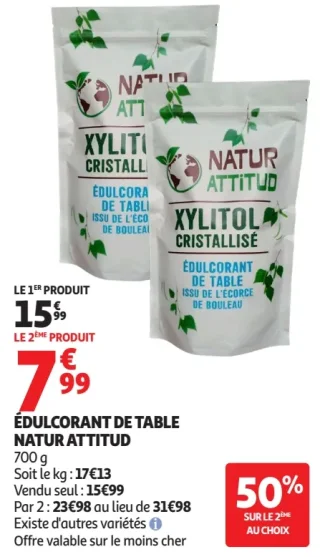 Édulcorant de table Natur Attitud Xylitol cristallisé