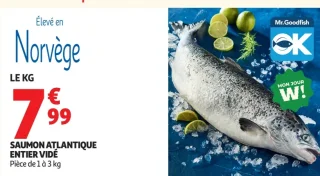 Saumon atlantique entier vidé