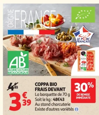 Coppa bio frais devant
