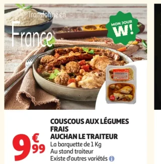 COUSCOUS AUX LÉGUMES FRAIS AUCHAN LE TRAITEUR
