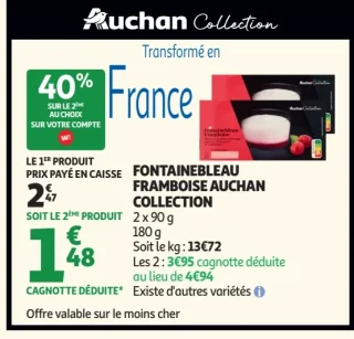 Fontainebleau framboise Auchan Collection