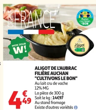 Aligot de l'Aubrac Filière Auchan "Cultivons le bon"