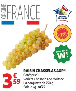Raisin Chasselas AOP