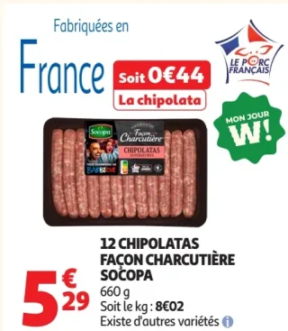 12 Chipolatas façon charcutière Socopa