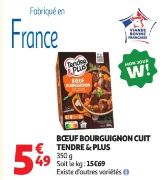 Bœuf Bourguignon cuit Tendre & Plus