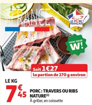 Porc : travers ou ribs nature