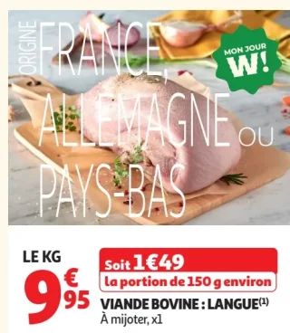 Viande bovine : langue