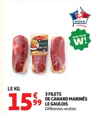 3 filets de canard marinés Le Gaulois