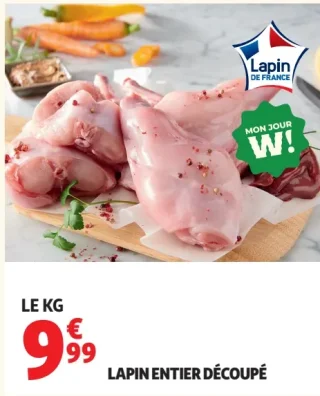 Lapin entier découpé