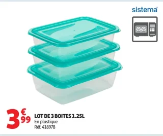 Lot de 3 boites 1.25L Sistema