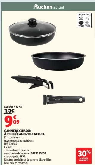 La poêle Ø 24 cm Gamme de cuisson à poignée amovible Actuel