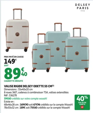 VALISE RIGIDE DELSEY ODETTE 55 CM