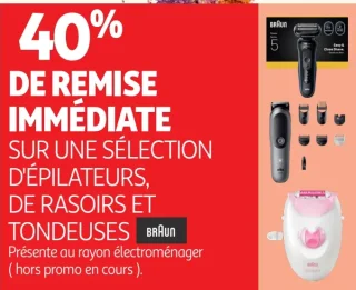 Sélection d'épilateurs, de rasoirs et tondeuses Braun