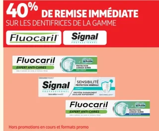 Dentifrices des gammes Fluocaril et Signal