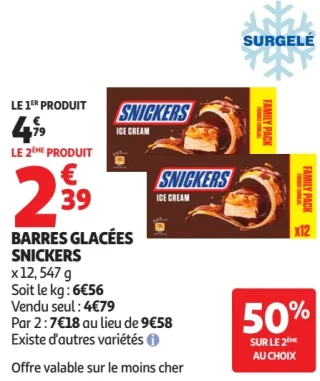 Barres glacées Snickers