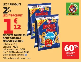 Biscuits soufflés goût original Monster Munch Vico