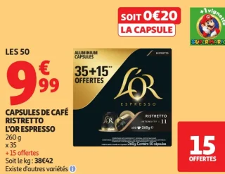 Capsules de café Ristretto L'Or Espresso