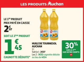 Huile de tournesol Auchan