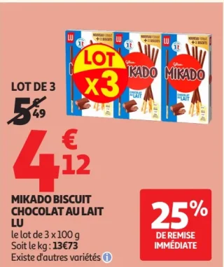 Mikado Biscuit Chocolat au Lait LU
