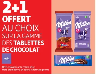 Gamme des tablettes de chocolat Milka