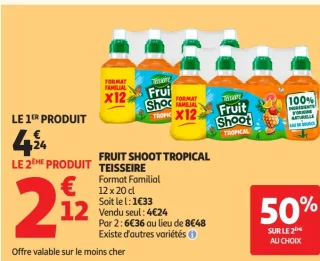 Fruit Shoot Tropical Teisseire Format Familial 12 x 20 cl