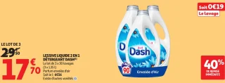 Lessive liquide 2 en 1 détergeant Dash Parfum envolée d'air