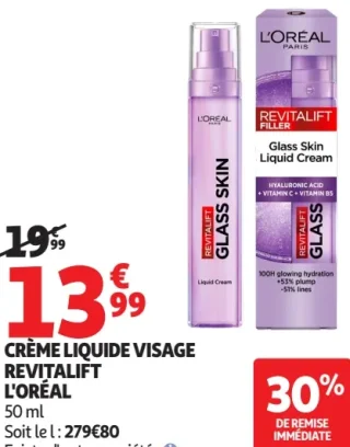 Crème liquide visage Revitalift L'Oréal