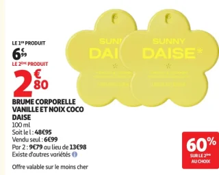 Brume Corporelle Vanille et Noix Coco Daise