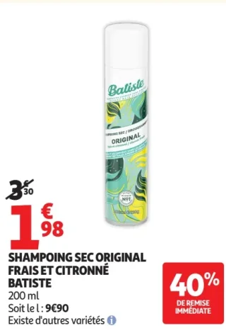 Shampoing sec original frais et citronné Batiste