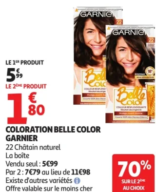 Coloration Belle Color Garnier 22 Châtain naturel
