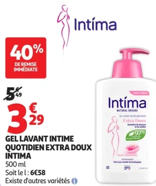 Gel lavant intime quotidien extra doux Intima