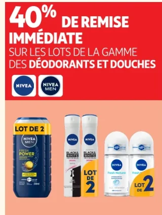 Gamme des déodorants et douches Nivea / Nivea Men