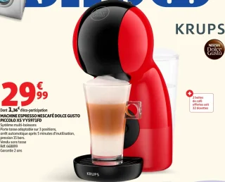 MACHINE ESPRESSO NESCAFÉ DOLCE GUSTO PICCOLO XS YY5971FD KRUPS