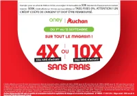 Offre de financement Auchan Oney 4X ou 10X sans frais