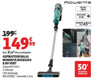 Aspirateur balai Rowenta RH1832EO 8.80 Vert