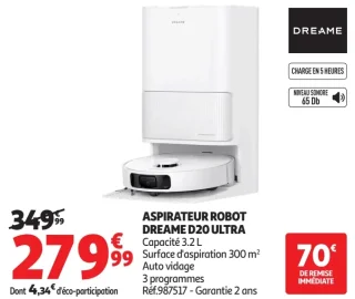 Aspirateur robot Dreame D20 Ultra
