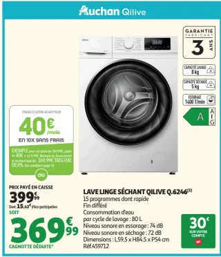 Lave linge séchant Qilive Q.6246