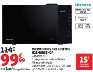 Micro ondes gril Hisense H23MOBS5HG4