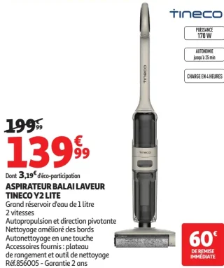Aspirateur balai laveur Tineco Y2 Lite