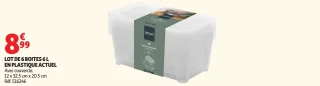 Lot de 6 boîtes 6 L en plastique Actuel