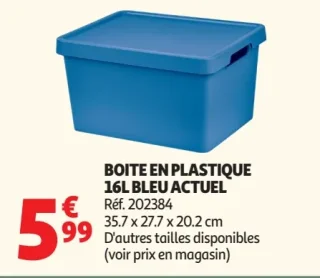 Boite en plastique 16L bleu Actuel